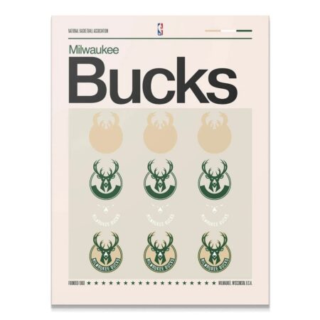 Full rectangular view of the Bucks logo design poster, prominently displaying the Deconstructed Logo - Bucks design.