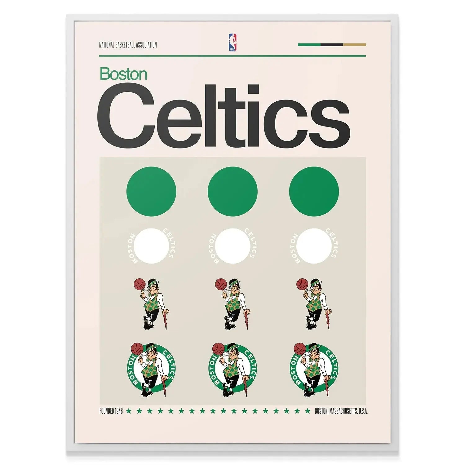 Textured canvas rendering of the Deconstructed Logo - Celtics design, focusing on the quality of the paper grain.