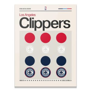 Full view of the Deconstructed Logo - Clippers poster print showcasing the overall minimalist layout.