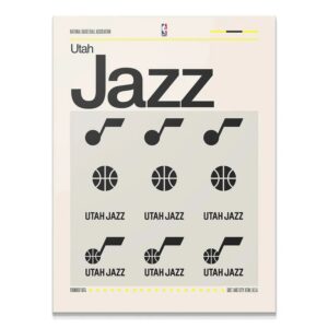 Full view of the 'Deconstructed Logo - Jazz' minimalist poster art for the Utah Jazz.