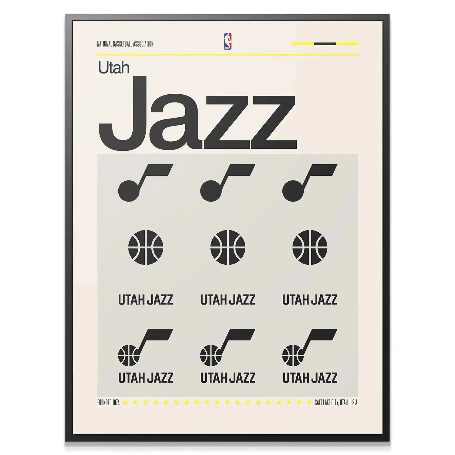 Close-up of the large 'Jazz' typography section on the 'Deconstructed Logo - Jazz' print.
