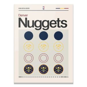 Full view of the minimalist 'Deconstructed Logo - Nuggets' poster art, showing all design elements.