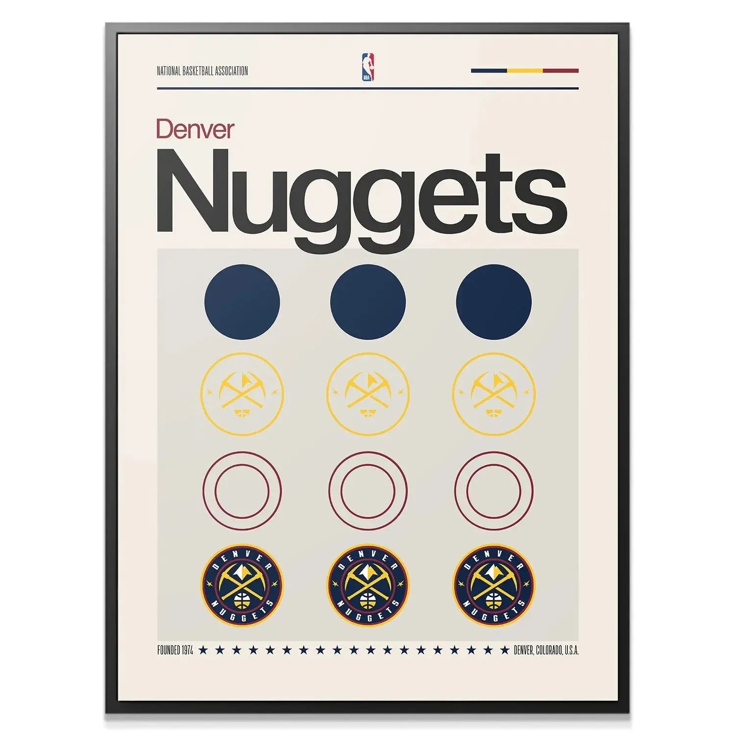 Close-up on the yellow pickaxe icons and circles within the 'Deconstructed Logo - Nuggets' grid.