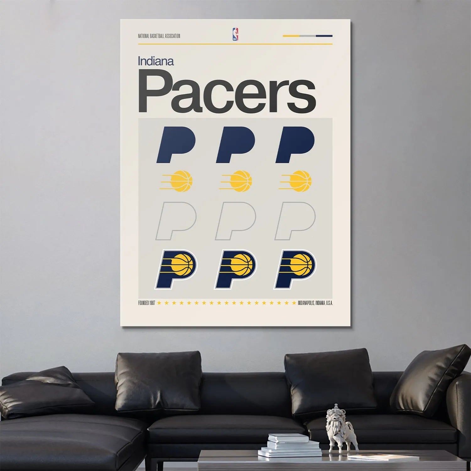 High-resolution texture of the premium paper stock used for the 'Deconstructed Logo - Pacers' graphic.