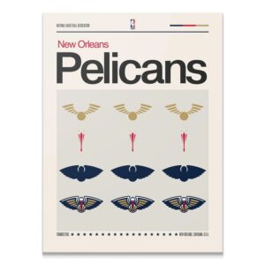 Deconstructed Logo – Pelicans Wall Art Full vintage view of the Deconstructed Logo - Pelicans poster showcasing all logo variations.