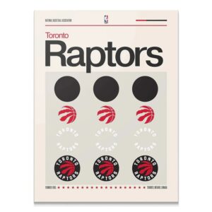 Full view of the minimalist Deconstructed Logo - Raptors poster art on a neutral background.
