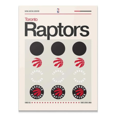 Full view of the minimalist Deconstructed Logo - Raptors poster art on a neutral background.
