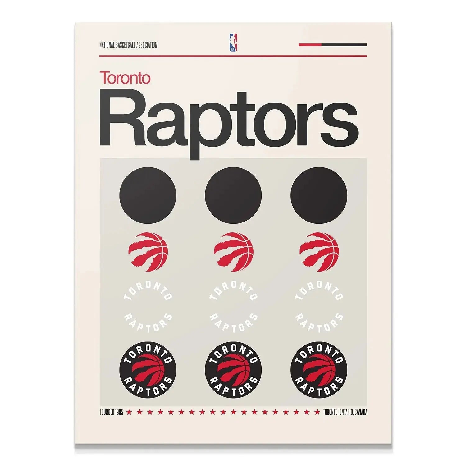 Full view of the minimalist Deconstructed Logo - Raptors poster art on a neutral background.