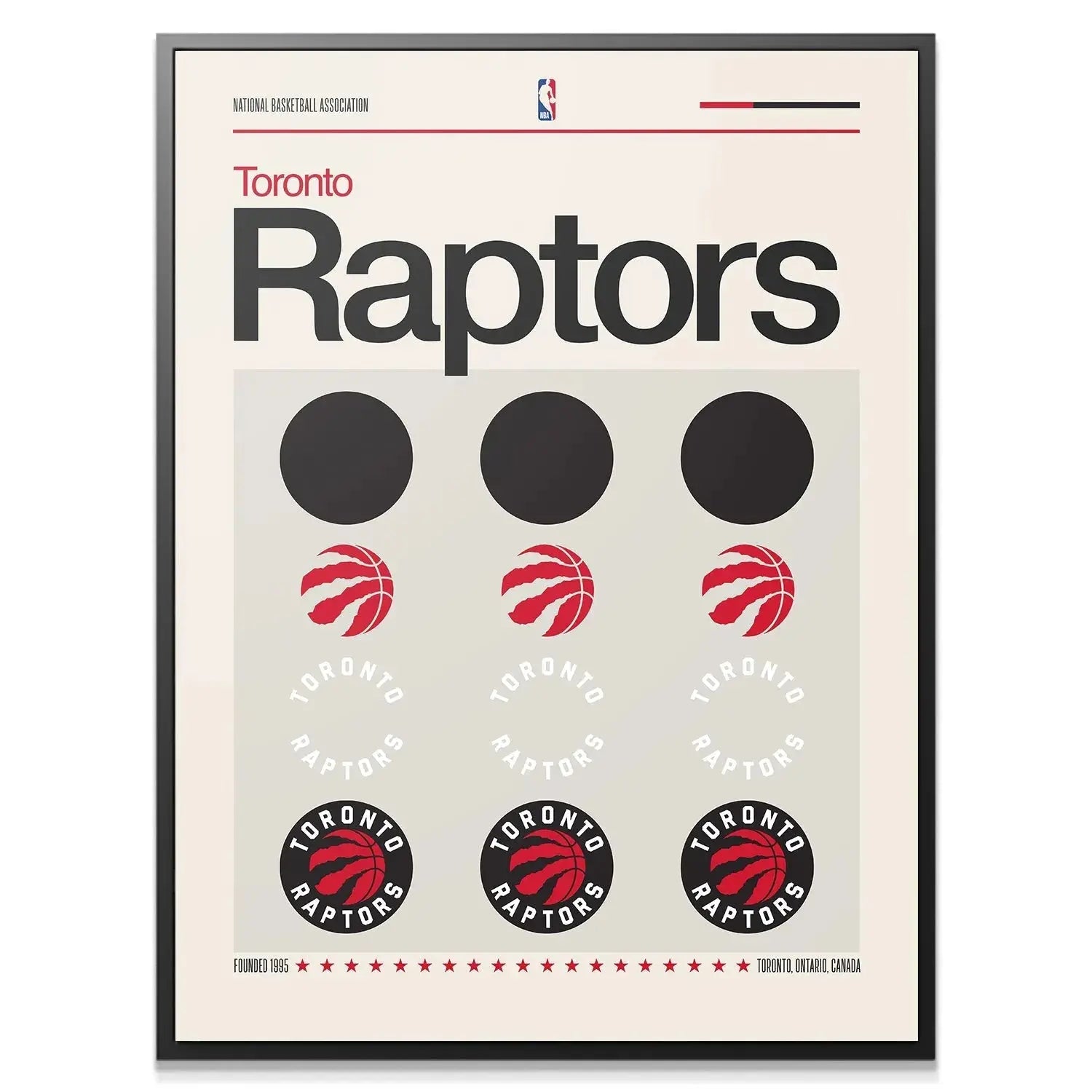 Close-up detail showing the basketball icon elements within the Deconstructed Logo - Raptors layout.