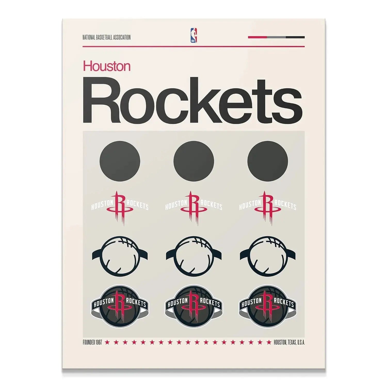 Full view of the conceptual art print: Deconstructed Logo - Rockets.