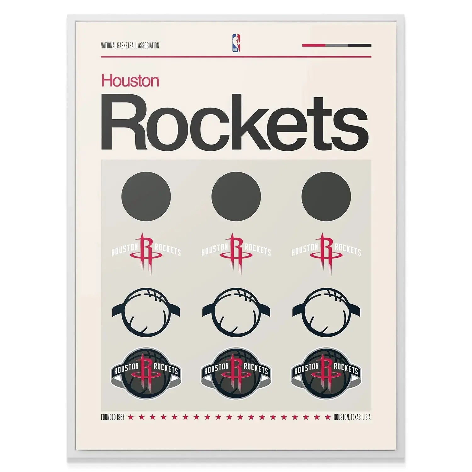 Textured view of the high-quality paper used for the Deconstructed Logo - Rockets poster.
