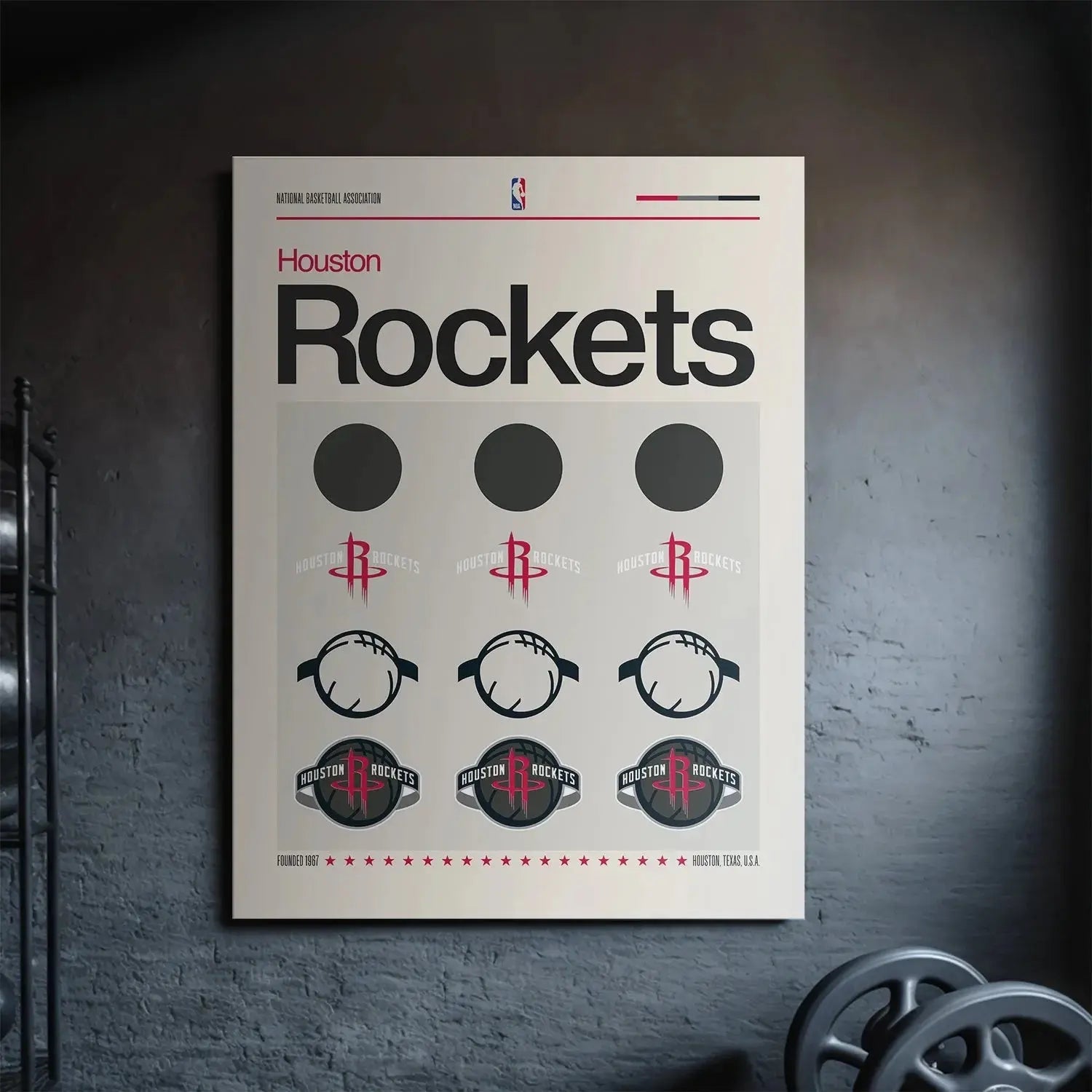 Overhead shot detailing the minimal color palette of the Deconstructed Logo - Rockets schematic.