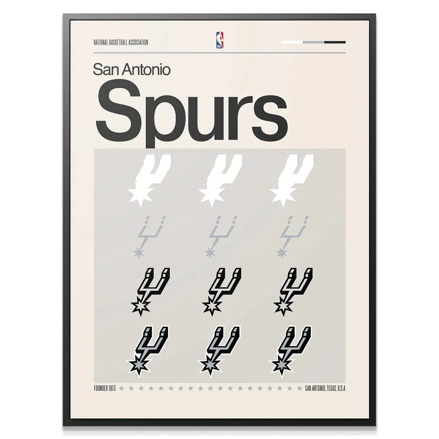 Close-up detail of the layered spur elements within the Deconstructed Logo - Spurs design.