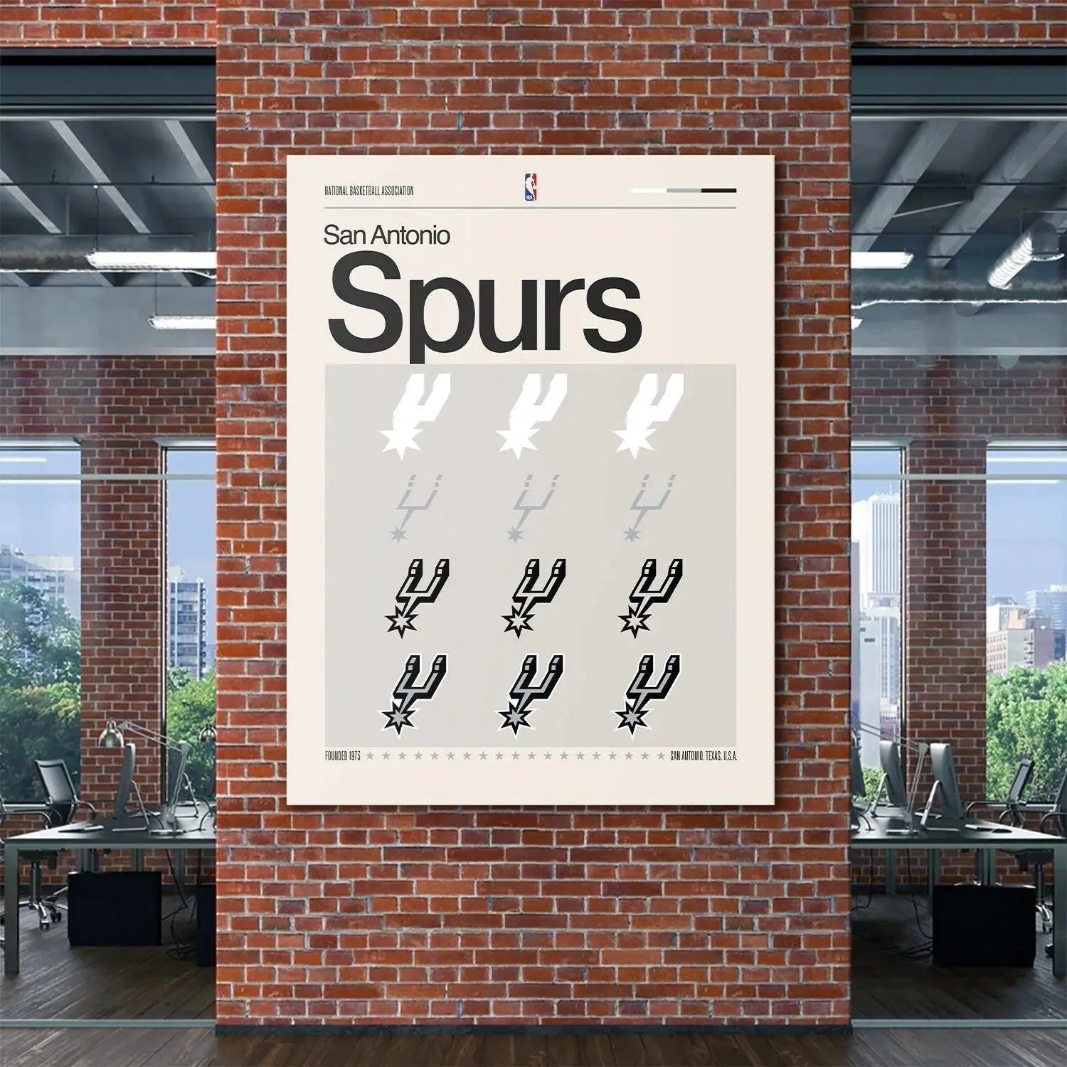 Texture simulation of the paper stock used for the Deconstructed Logo - Spurs print, showing matte finish.