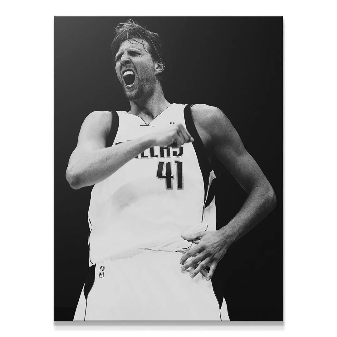 Intense celebratory close-up portrait of Dirk Nowitzki - #1.