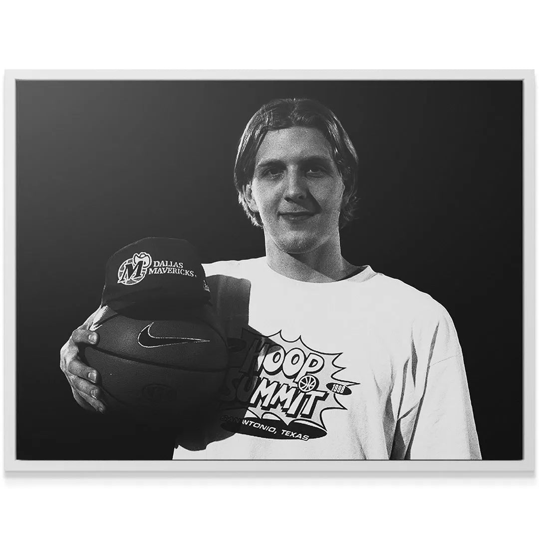 Archival photo texture detail emphasizing the deep shadows on the print of Dirk Nowitzki - #3.