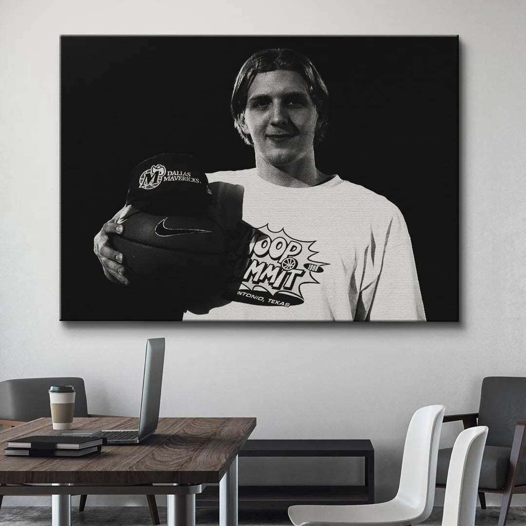 Lifestyle presentation of the historical photograph featuring the hopeful expression of Dirk Nowitzki - #3.