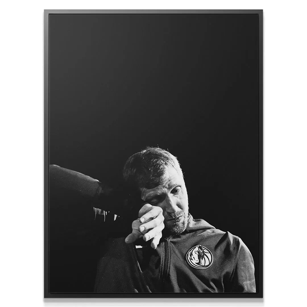 Dramatic lighting angle portrait capturing the reflective mood of Dirk Nowitzki - #5.