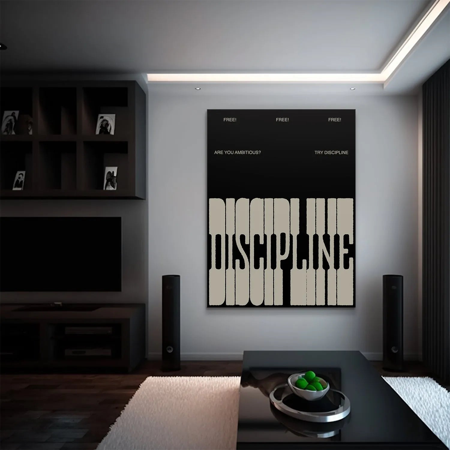 Texture analysis showing the matte finish and sharp lines of the 'Discipline - Slab' artwork.