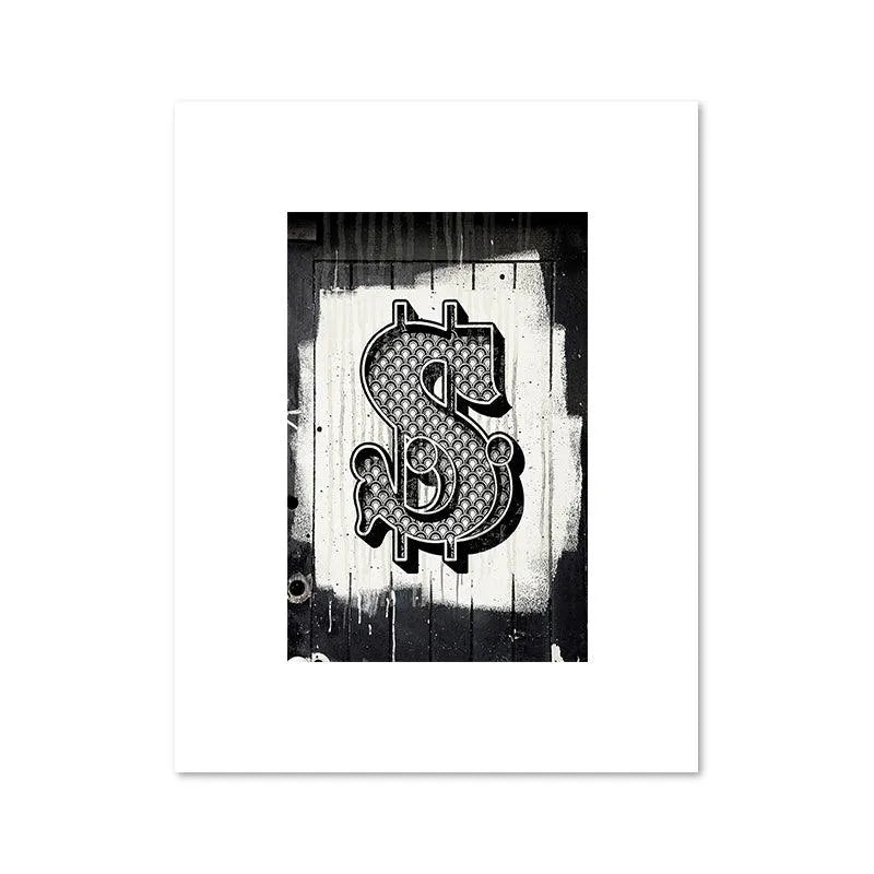 Abstract interpretation highlighting the powerful symmetry of the vertical-striped and curved Dollar Sign.