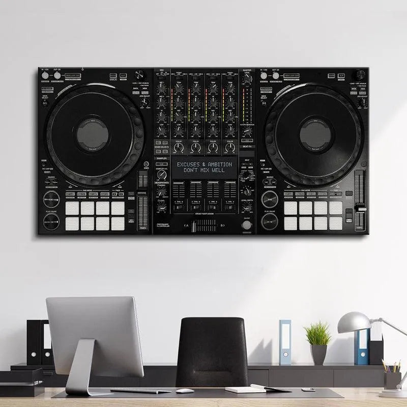 Lifestyle shot of the professional DJ controller set up in a studio environment where excuses 'Don't Mix Well'.