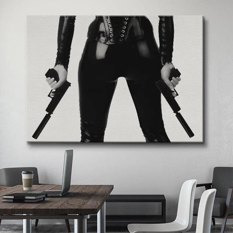 Right hand gripping the pistol, showcasing the dual-wield action of 'Double Trouble'.