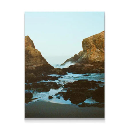 Full view of the rocky inlet landscape and towering sea stacks captured in Dreaming In Bandon.