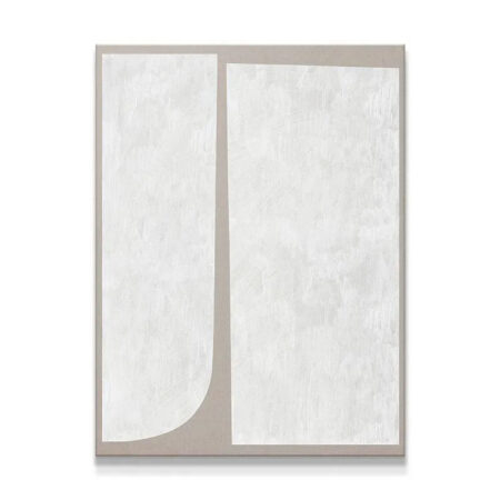 Full frontal view of the geometric abstract canvas, titled Duo Beige.