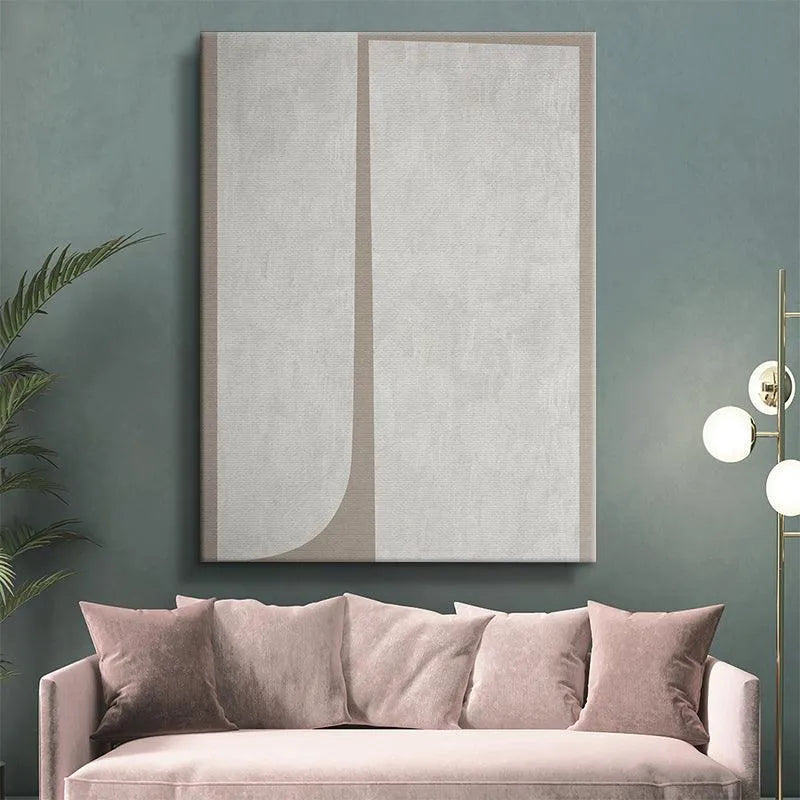 Vertical orientation photograph of the large format Duo Beige wall decor.
