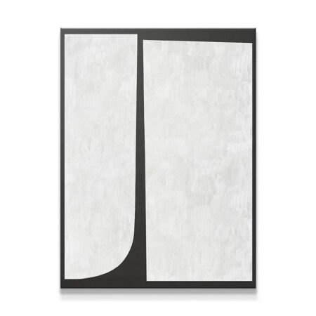 Full view of the contemporary Duo Black abstract painting on a white background.