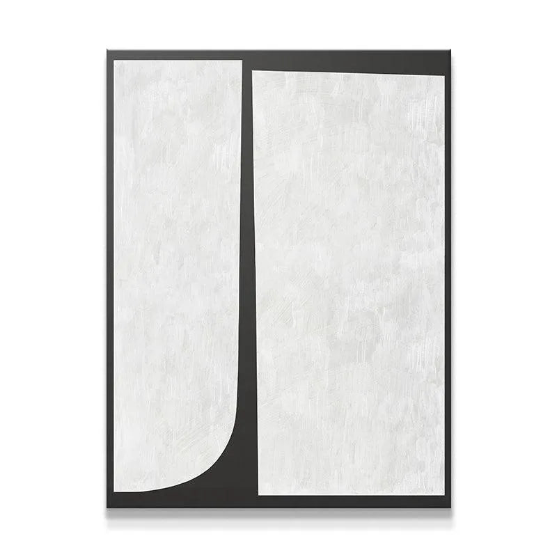 Full view of the contemporary Duo Black abstract painting on a white background.