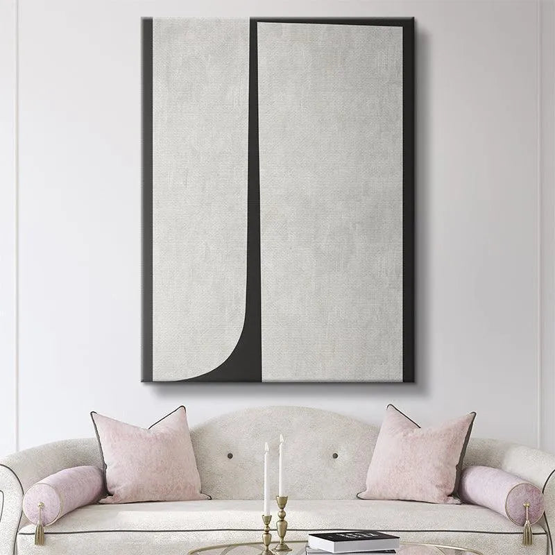Side angle perspective emphasizing the depth and thickness of the canvas for Duo Black.