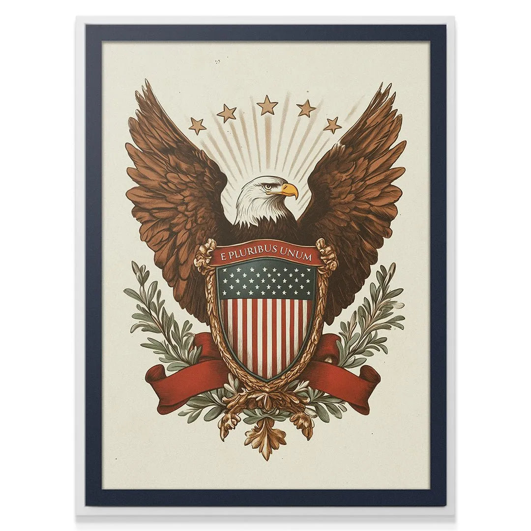 Detailed view of the stars and stripes pattern on the central 'Eagle - Shield' element.