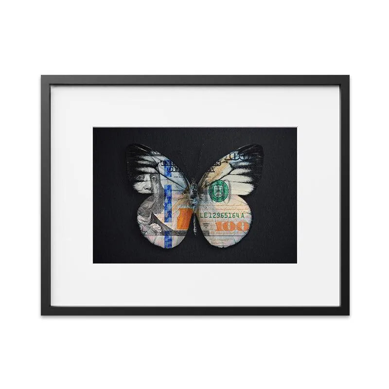 Detail of the crisp black background contrast against the currency artwork, inspiring you to 'Earn Your Wings'.