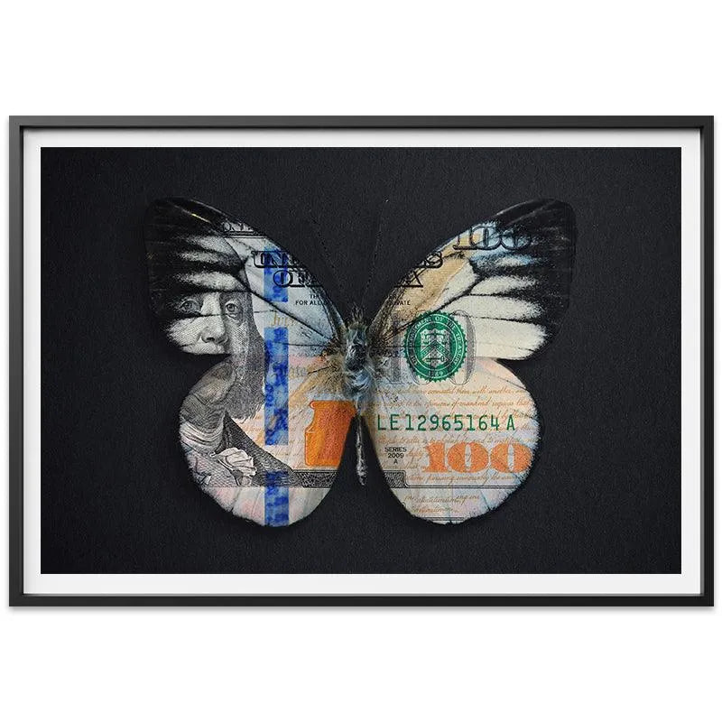 Top-down perspective capturing the perfect symmetry of the hundred-dollar butterfly design, 'Earn Your Wings'.