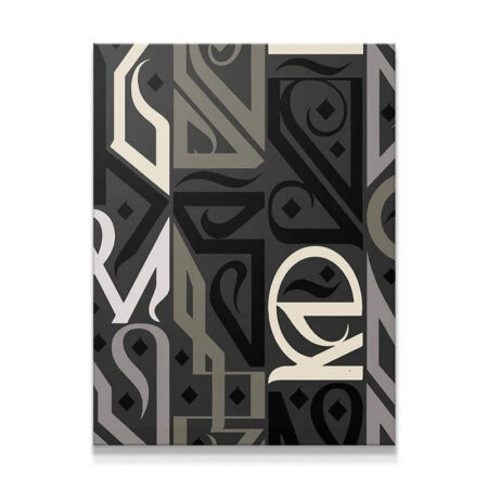 Full vertical view of the abstract geometric pattern 'Embrace Gold' canvas.