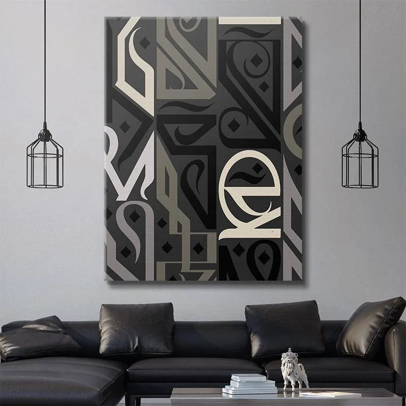 Corner perspective of the striking, modern 'Embrace Gold' artwork.