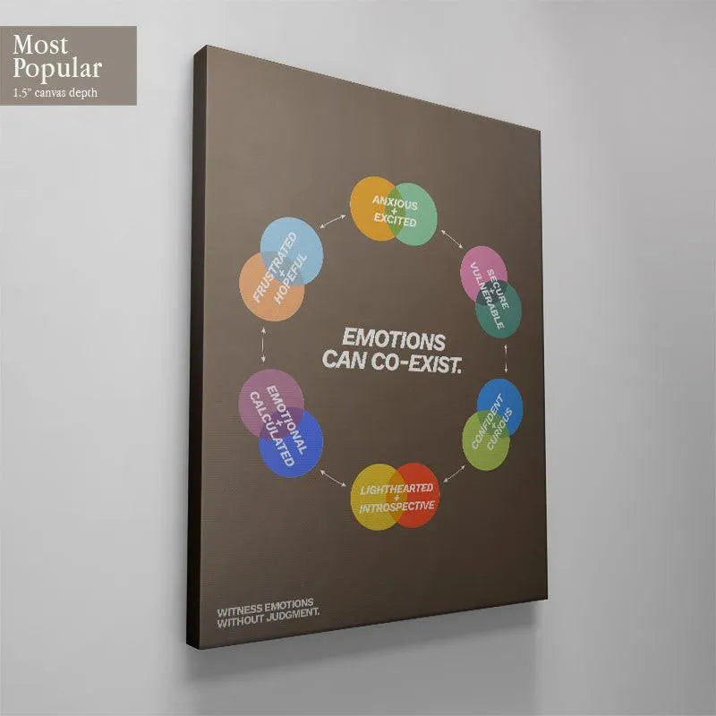 Detailed crop focusing on the "Frustrated + Hopeful" segment of the Emotions can co-exist diagram.
