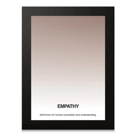 Full frontal view of the framed Empathy - Gradient artwork emphasizing the vertical brown-to-white shift.