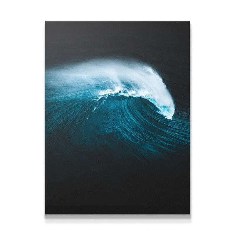 High-angle view of the dark teal wave cresting titled Enter The Dragon.