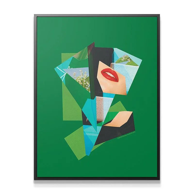 Full frontal view of the Ever Green artwork highlighting the geometric shard composition.