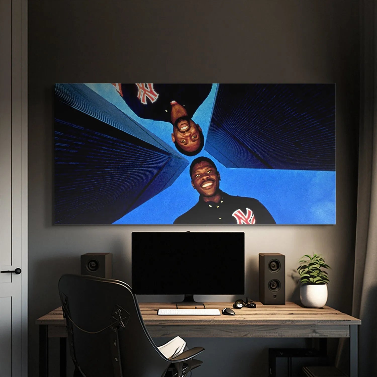 Wide shot emphasizing the vibrant blue sky color contrast in the original photograph of Ewing & Cartwright - Sky's The Limit (No Quote).