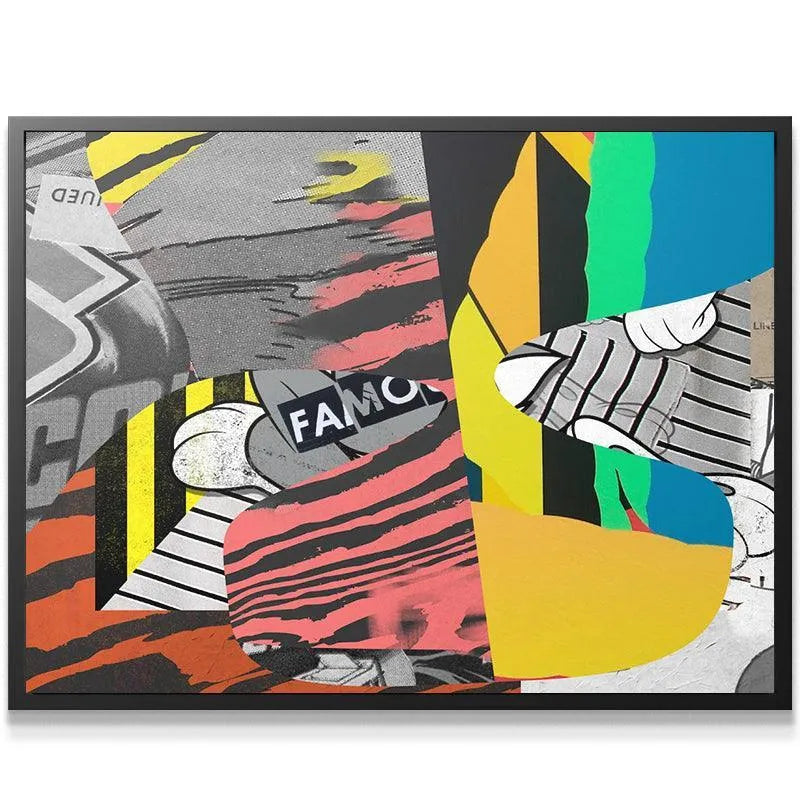Full view of the 'Famous' artwork showcasing the overall Pop Art composition and color balance
