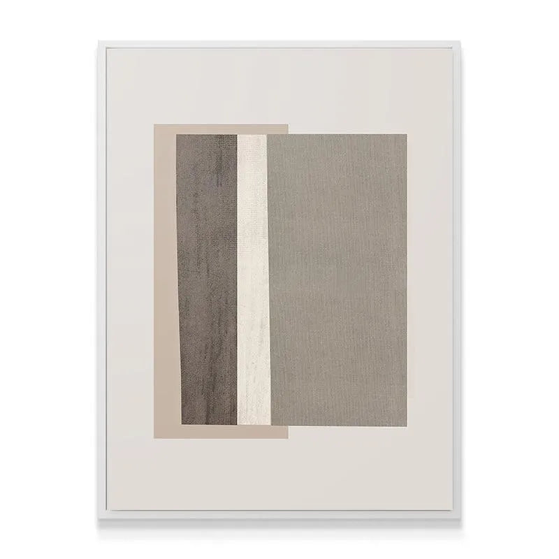 Field Beige modernist print displayed as part of a neutral toned gallery wall arrangement.