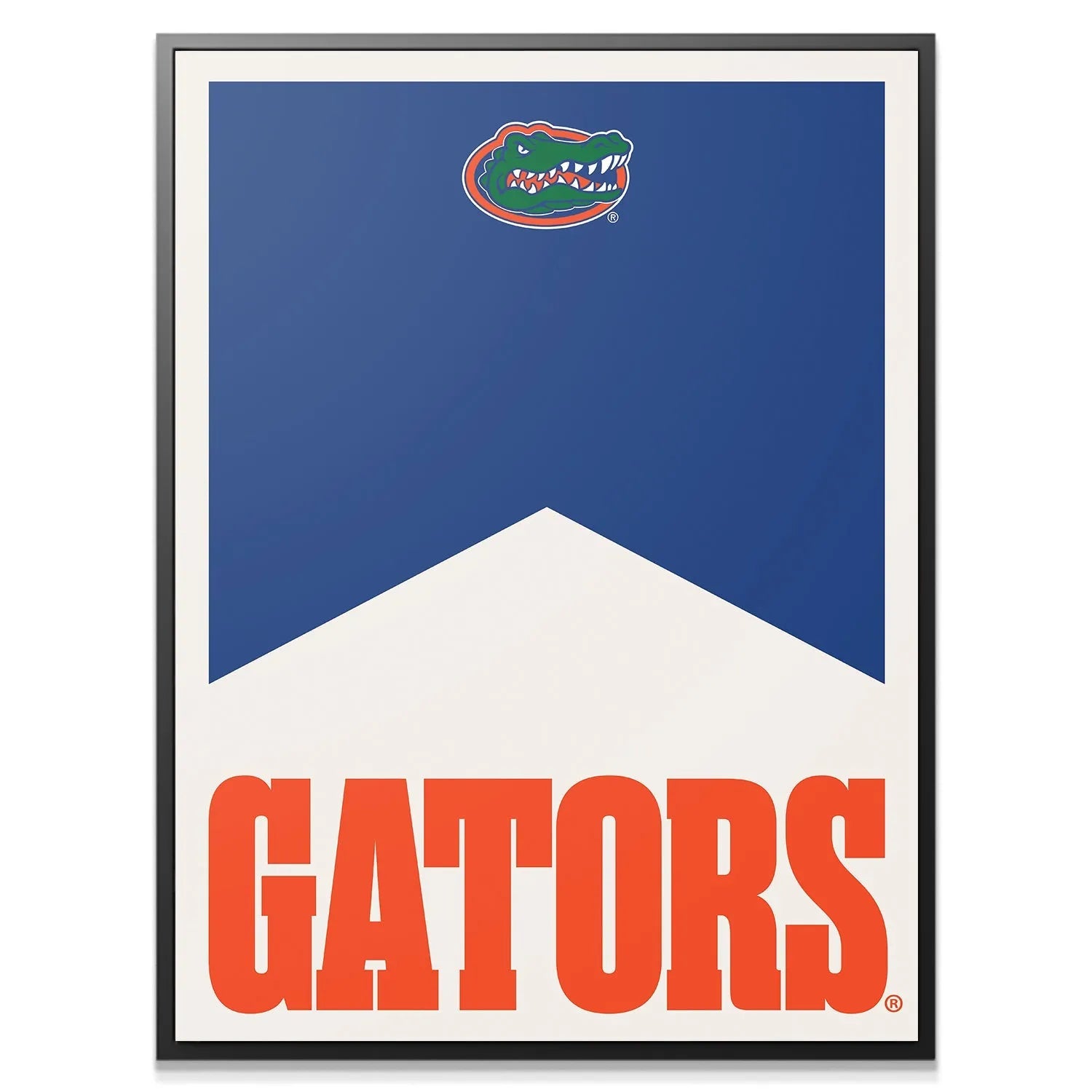 Close-up detail of the Gators mascot logo patch on the Florida - Marlboro Minimalism print.