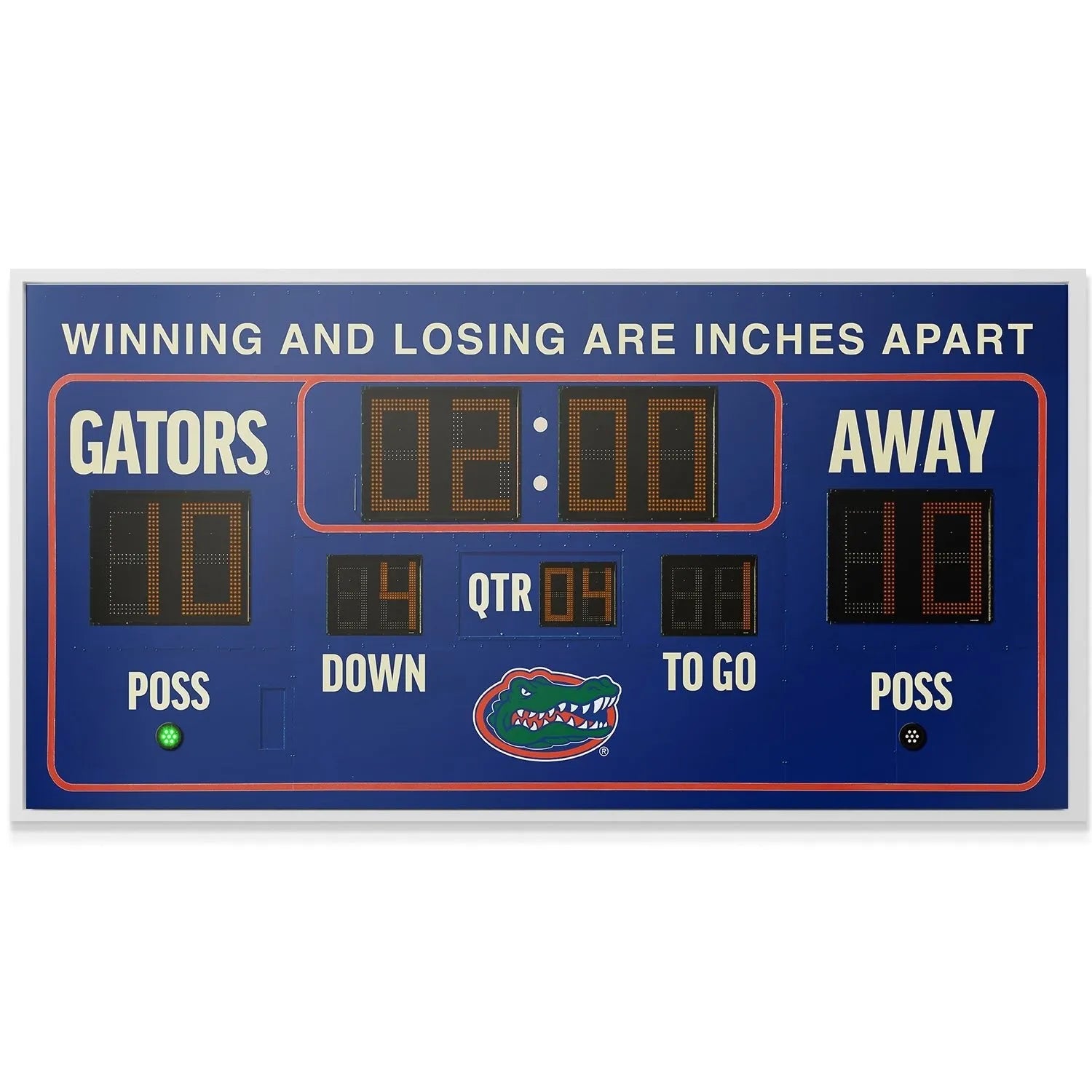 Texture shot highlighting the simulated digital dot matrix numbers on the Florida - Scoreboard.