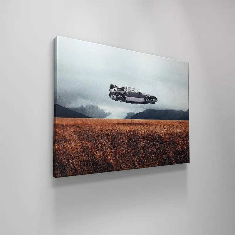 The texture and lighting detail on the brushed stainless steel body of the Flying Object.