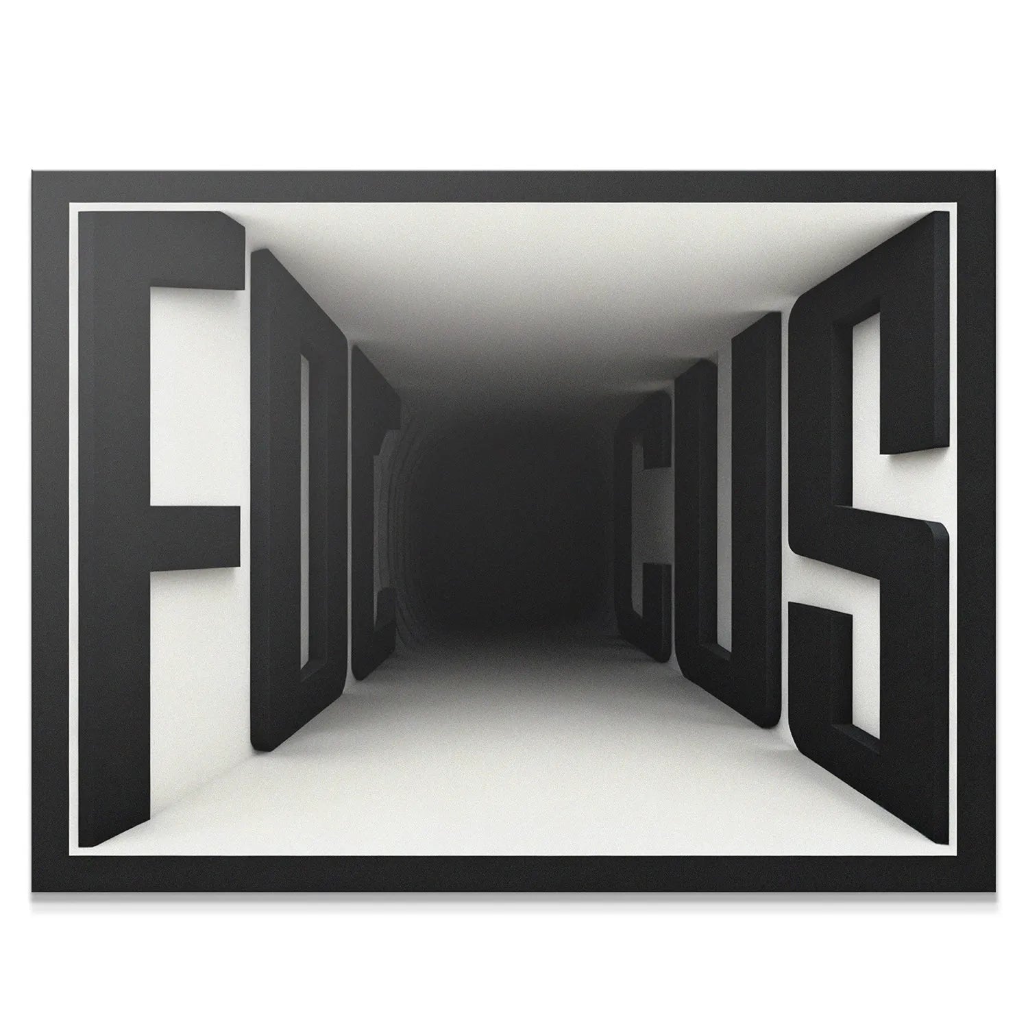 Full frontal view of the high-contrast 3D tunnel effect of the Focus Blur artwork.
