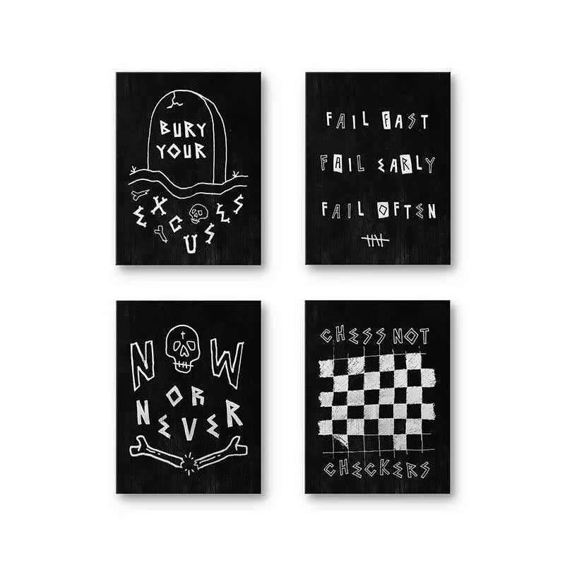 Lifestyle mockup showing the For Those Who Sin Bundle hanging above a minimal, dark-themed office desk.