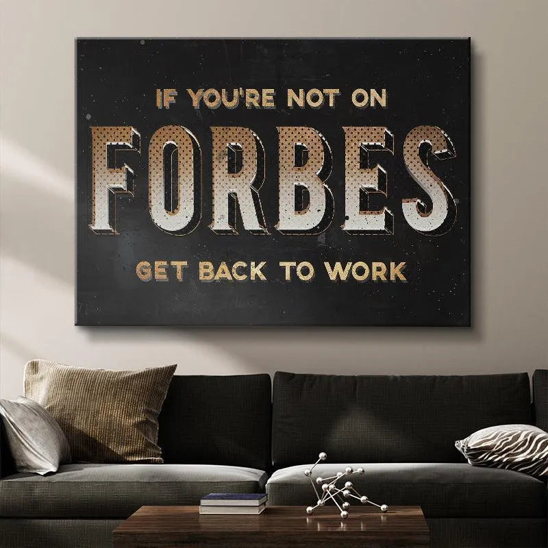 Side profile of the framed art showing canvas depth, motivating owners toward the Forbes List.